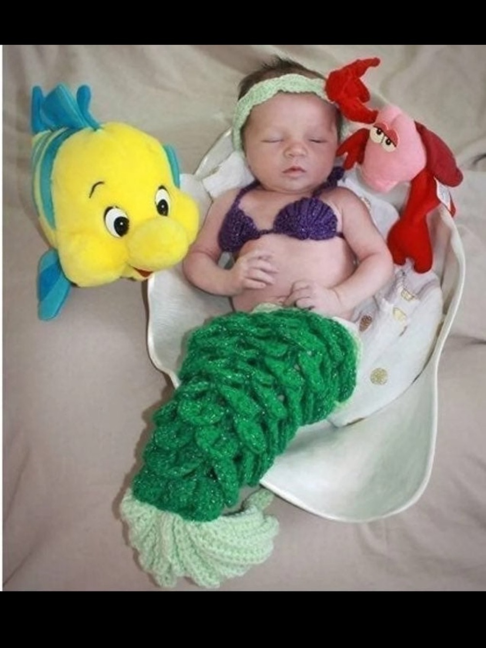 Handmade crochet Baby photo prop theMermaid